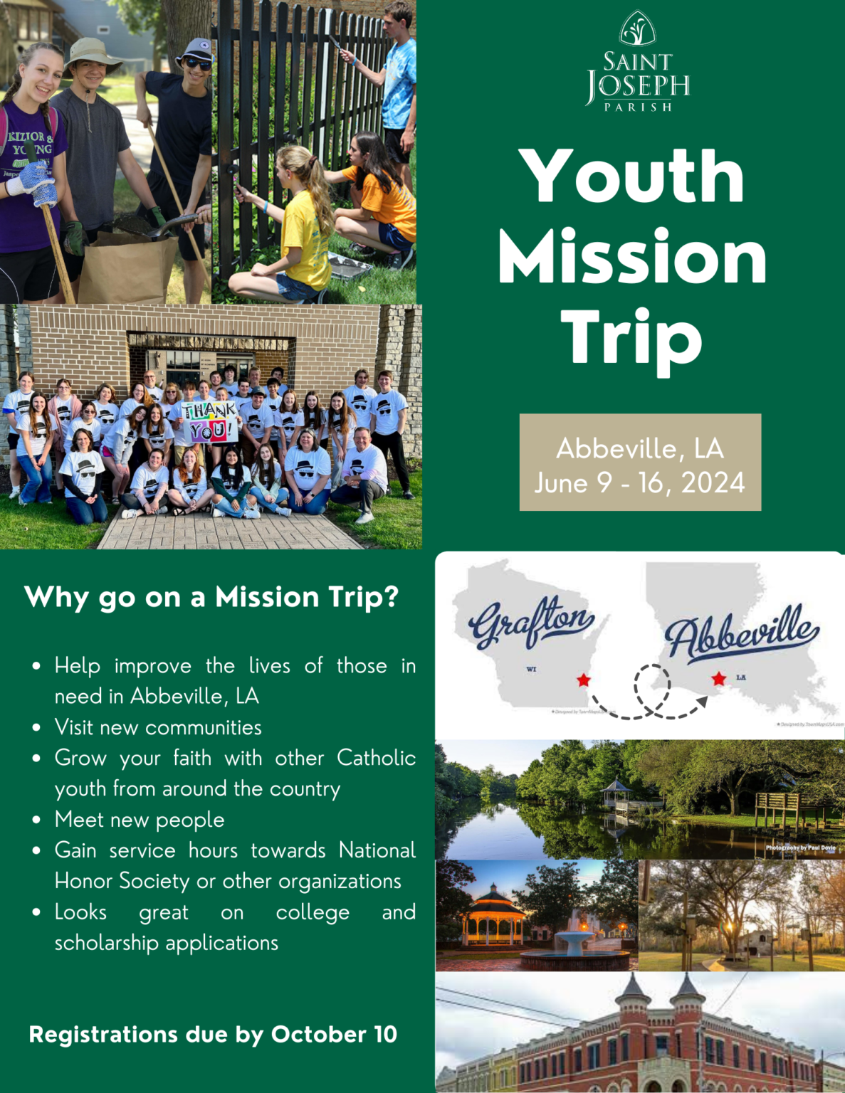 Youth Mission Trip & Special Programming – St. Joseph Parish